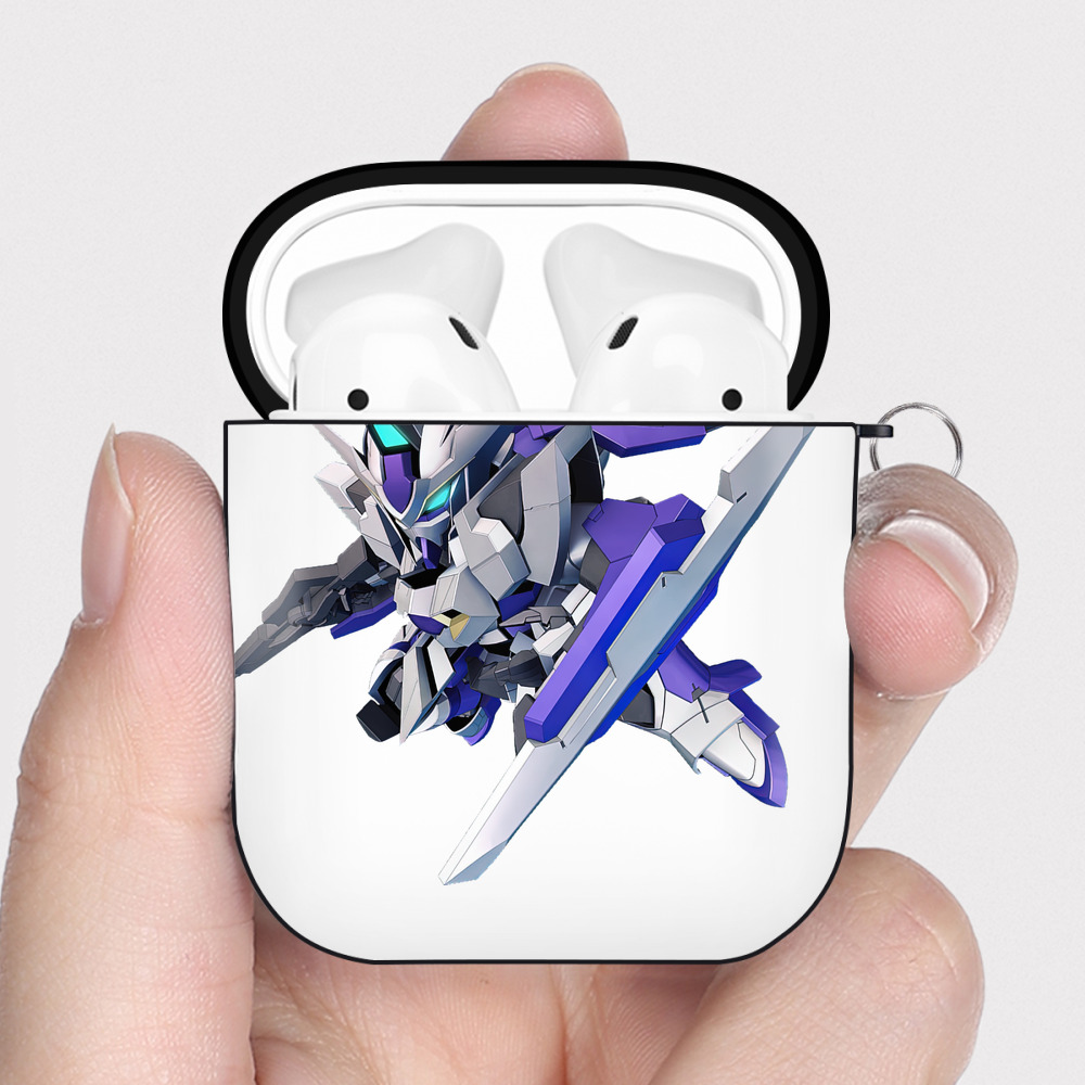 （画像用） 機動戦士ガンダム Mobile Suit Gundam AirPods 第2世代保護ケース ハードシェル ブラック 耐衝撃・防指紋・カラビナ付き