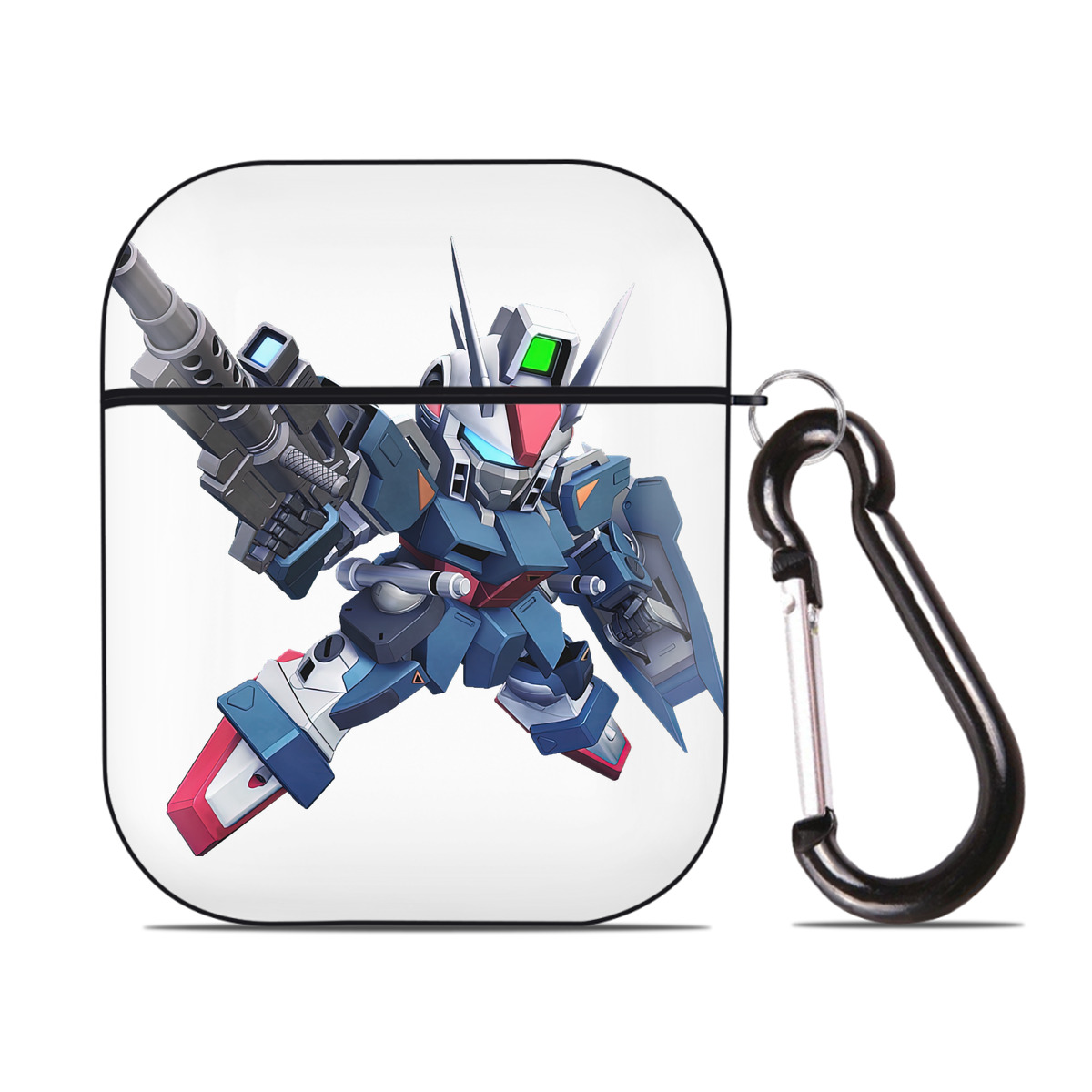 （画像用） 機動戦士ガンダム Mobile Suit Gundam AirPods 第2世代保護ケース ハードシェル ブラック 耐衝撃・防指紋・カラビナ付き