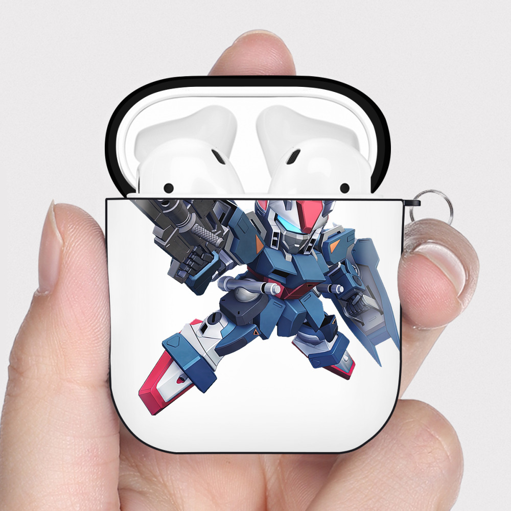 （画像用） 機動戦士ガンダム Mobile Suit Gundam AirPods 第2世代保護ケース ハードシェル ブラック 耐衝撃・防指紋・カラビナ付き
