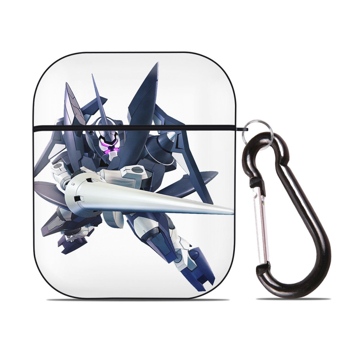 （画像用） 機動戦士ガンダム Mobile Suit Gundam AirPods 第2世代保護ケース ハードシェル ブラック 耐衝撃・防指紋・カラビナ付き
