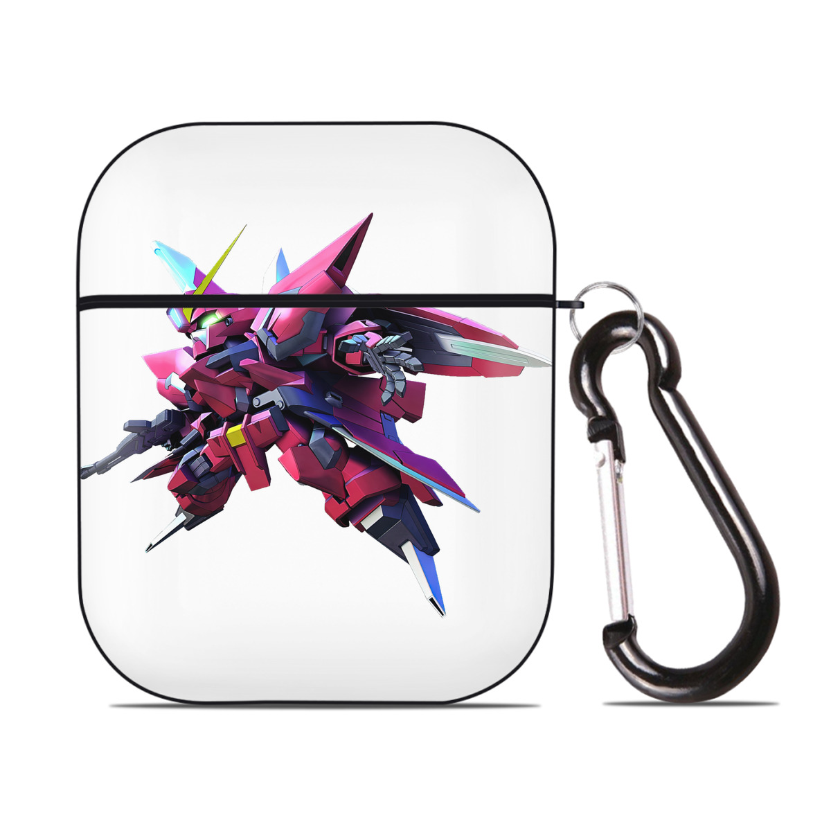 （画像用） 機動戦士ガンダム Mobile Suit Gundam AirPods 第2世代保護ケース ハードシェル ブラック 耐衝撃・防指紋・カラビナ付き