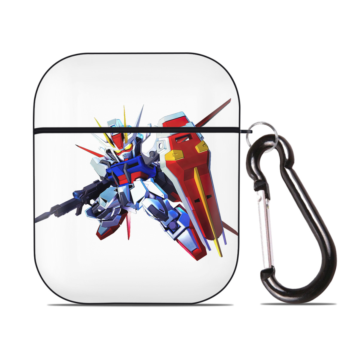 （画像用） 機動戦士ガンダム Mobile Suit Gundam AirPods 第2世代保護ケース ハードシェル ブラック 耐衝撃・防指紋・カラビナ付き
