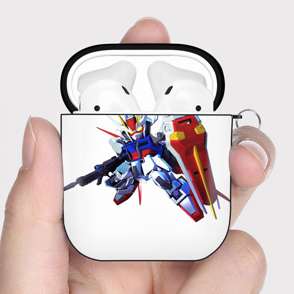 （画像用） 機動戦士ガンダム Mobile Suit Gundam AirPods 第2世代保護ケース ハードシェル ブラック 耐衝撃・防指紋・カラビナ付き