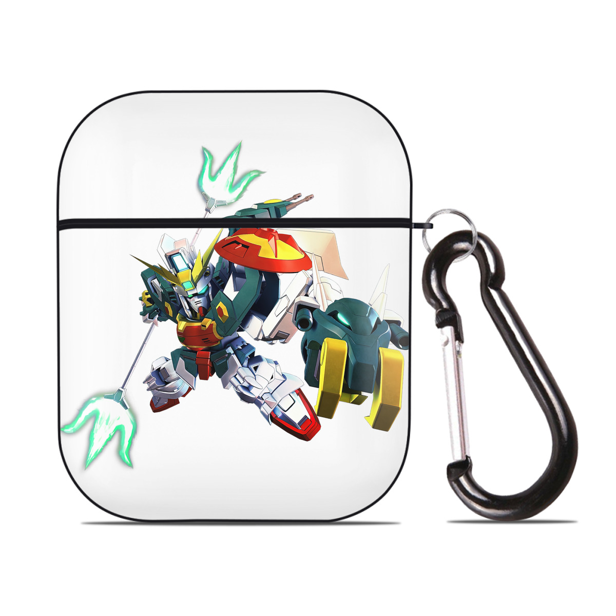 （画像用） 機動戦士ガンダム Mobile Suit Gundam AirPods 第2世代保護ケース ハードシェル ブラック 耐衝撃・防指紋・カラビナ付き