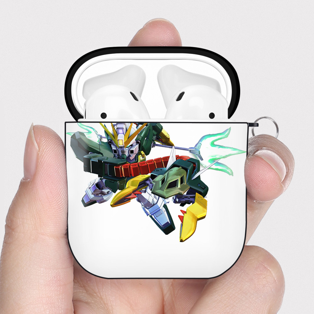 （画像用） 機動戦士ガンダム Mobile Suit Gundam AirPods 第2世代保護ケース ハードシェル ブラック 耐衝撃・防指紋・カラビナ付き