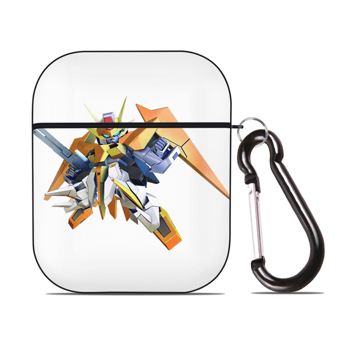 （画像用） 機動戦士ガンダム Mobile Suit Gundam AirPods 第2世代保護ケース ハードシェル ブラック 耐衝撃・防指紋・カラビナ付き