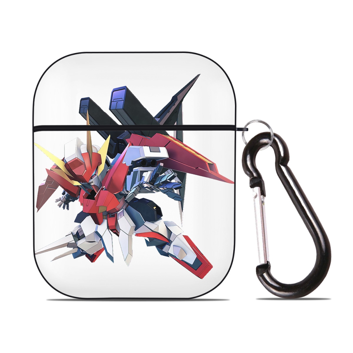 （画像用） 機動戦士ガンダム Mobile Suit Gundam AirPods 第2世代保護ケース ハードシェル ブラック 耐衝撃・防指紋・カラビナ付き