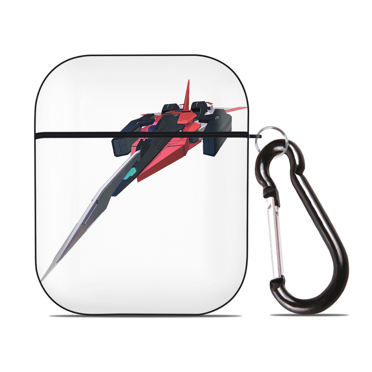 （画像用） 機動戦士ガンダム Mobile Suit Gundam AirPods 第2世代保護ケース ハードシェル ブラック 耐衝撃・防指紋・カラビナ付き
