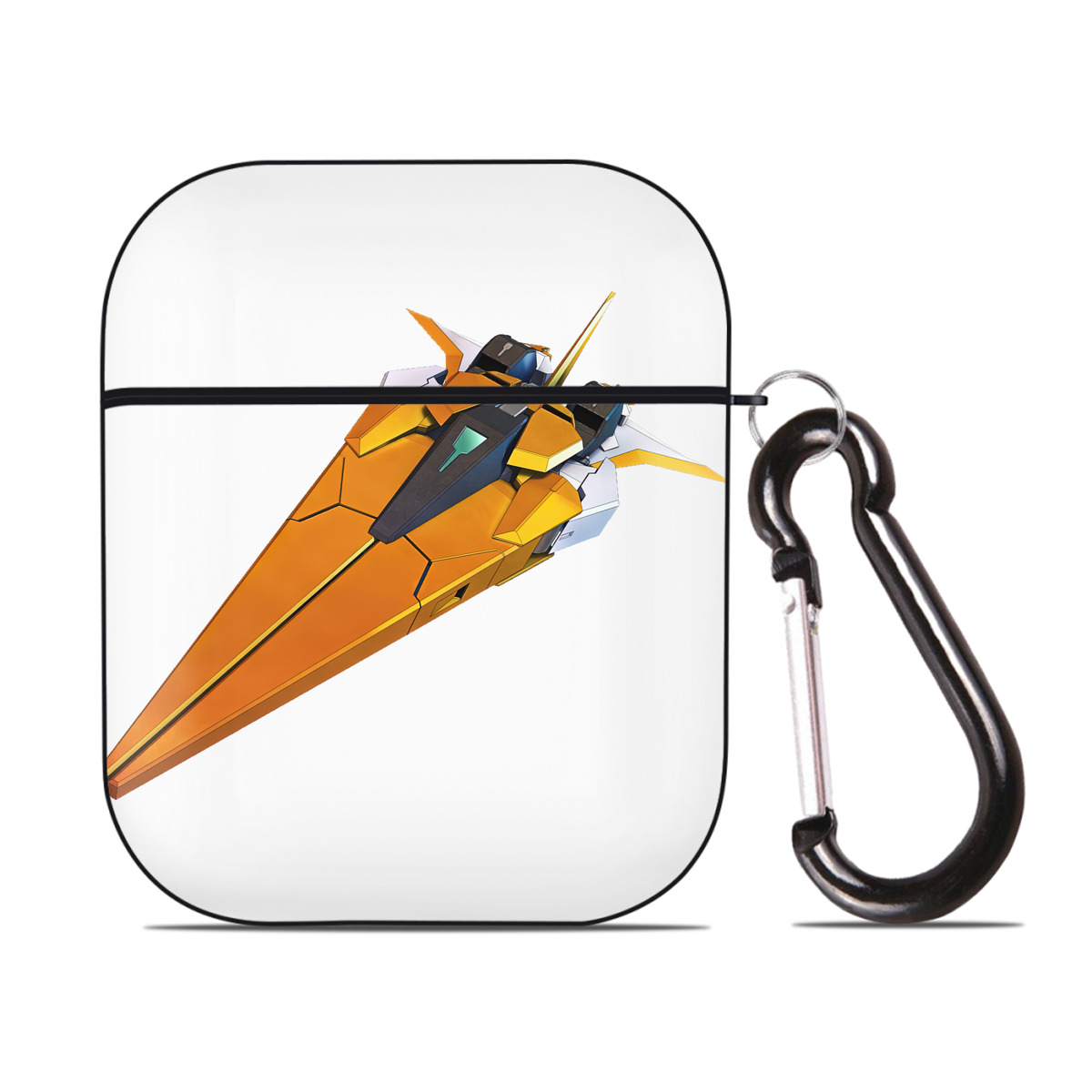 （画像用） 機動戦士ガンダム Mobile Suit Gundam AirPods 第2世代保護ケース ハードシェル ブラック 耐衝撃・防指紋・カラビナ付き