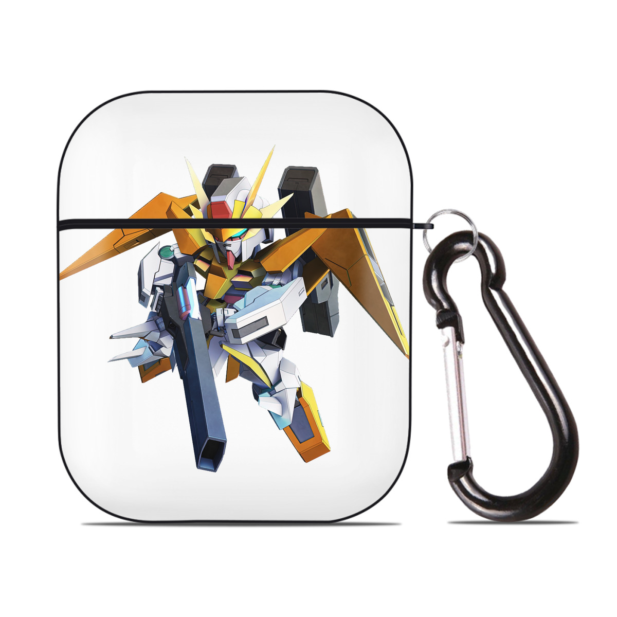 （画像用） 機動戦士ガンダム Mobile Suit Gundam AirPods 第2世代保護ケース ハードシェル ブラック 耐衝撃・防指紋・カラビナ付き