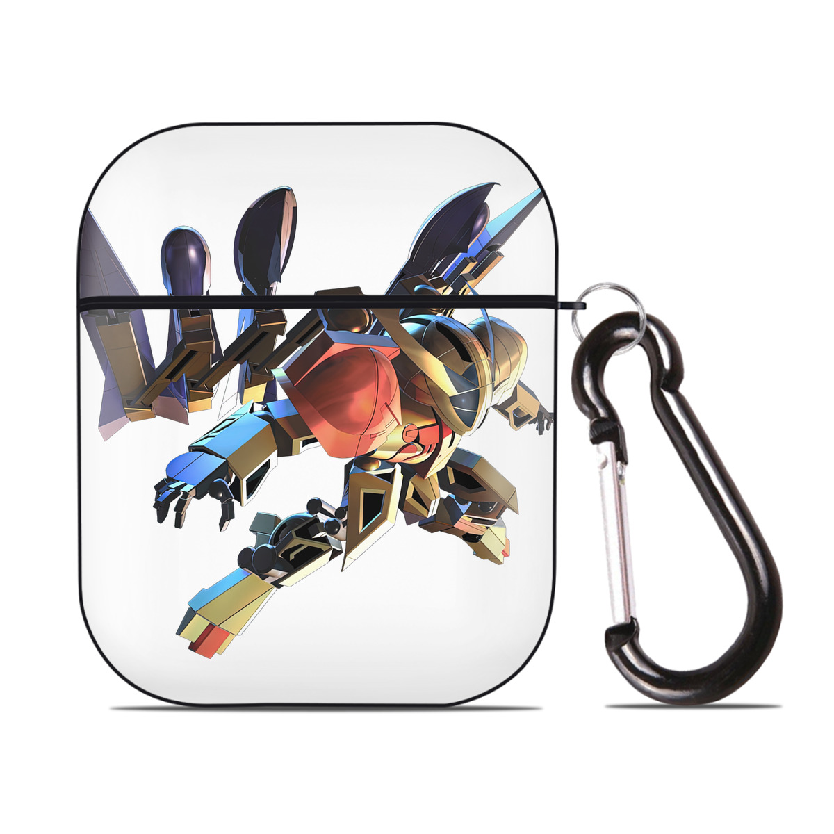（画像用） 機動戦士ガンダム Mobile Suit Gundam AirPods 第2世代保護ケース ハードシェル ブラック 耐衝撃・防指紋・カラビナ付き