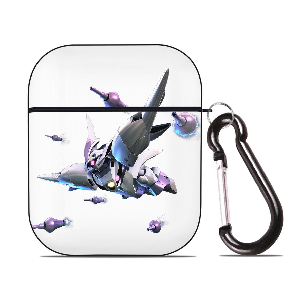 （画像用） 機動戦士ガンダム Mobile Suit Gundam AirPods 第2世代保護ケース ハードシェル ブラック 耐衝撃・防指紋・カラビナ付き