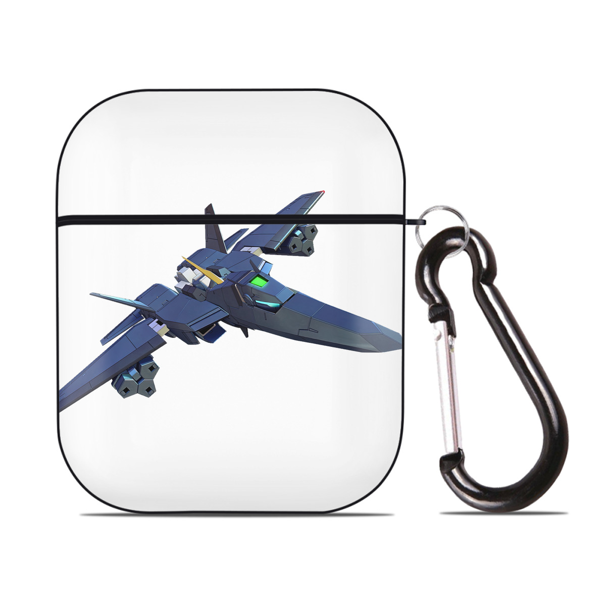 （画像用） 機動戦士ガンダム Mobile Suit Gundam AirPods 第2世代保護ケース ハードシェル ブラック 耐衝撃・防指紋・カラビナ付き