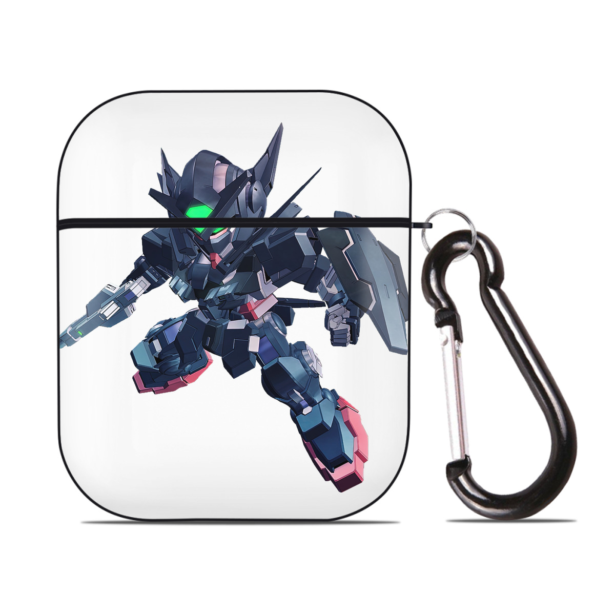 （画像用） 機動戦士ガンダム Mobile Suit Gundam AirPods 第2世代保護ケース ハードシェル ブラック 耐衝撃・防指紋・カラビナ付き