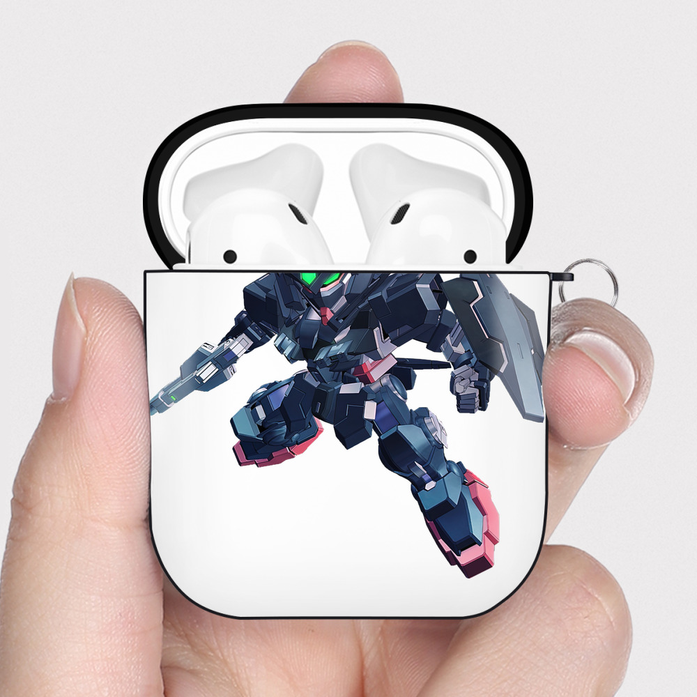 （画像用） 機動戦士ガンダム Mobile Suit Gundam AirPods 第2世代保護ケース ハードシェル ブラック 耐衝撃・防指紋・カラビナ付き
