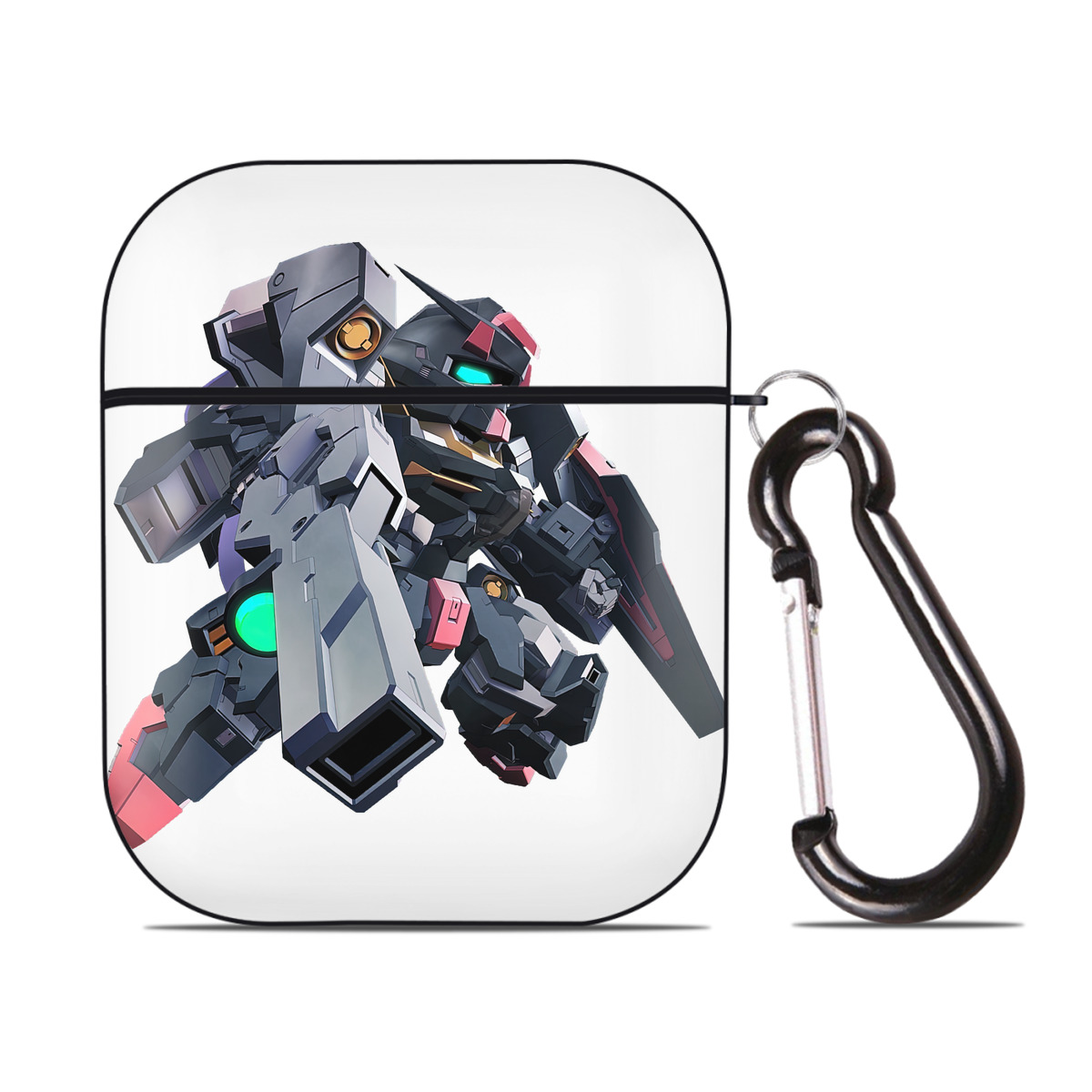 （画像用） 機動戦士ガンダム Mobile Suit Gundam AirPods 第2世代保護ケース ハードシェル ブラック 耐衝撃・防指紋・カラビナ付き