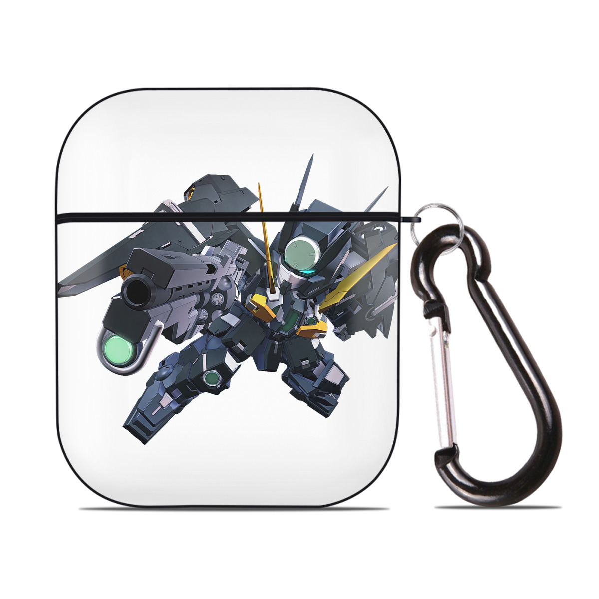 （画像用） 機動戦士ガンダム Mobile Suit Gundam AirPods 第2世代保護ケース ハードシェル ブラック 耐衝撃・防指紋・カラビナ付き