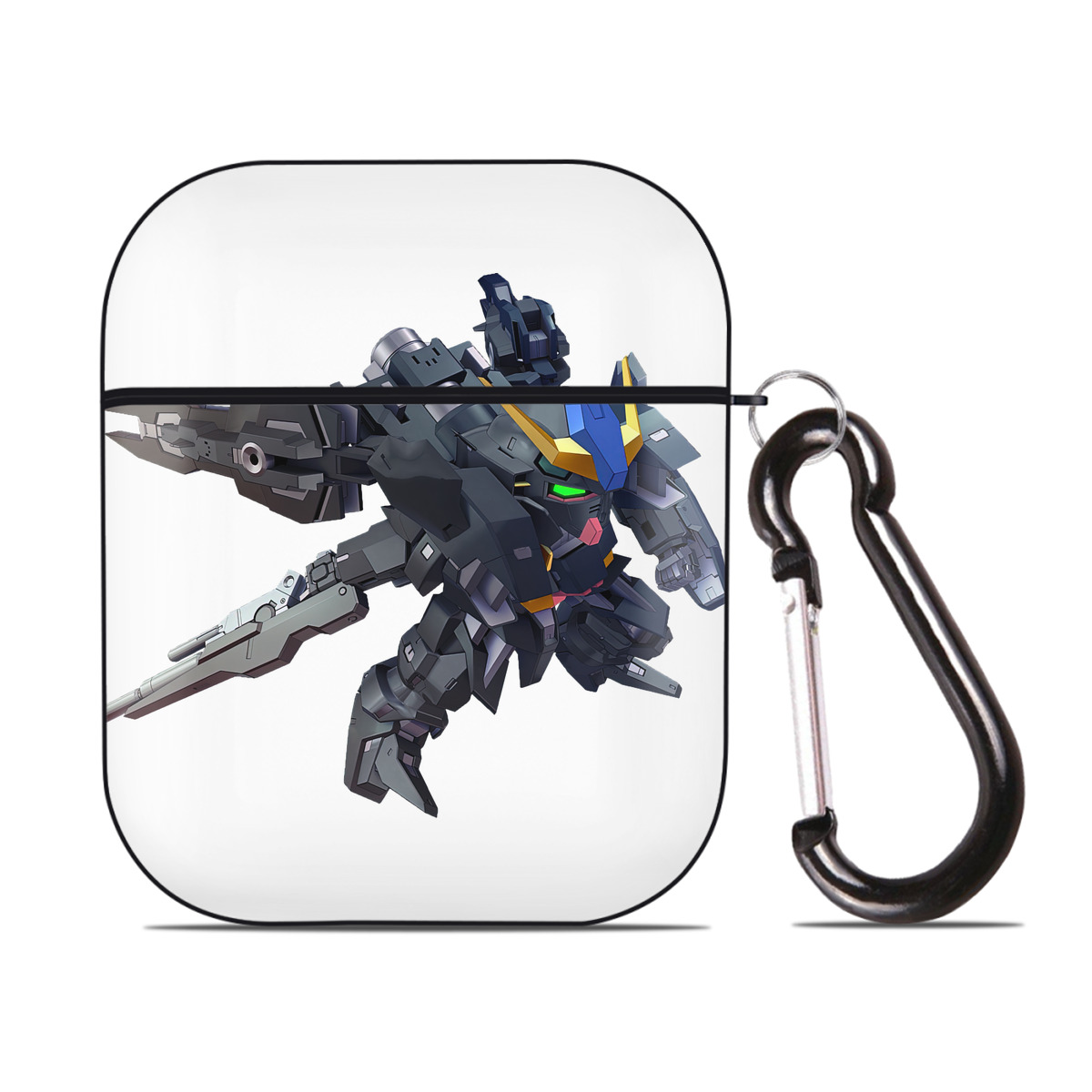 （画像用） 機動戦士ガンダム Mobile Suit Gundam AirPods 第2世代保護ケース ハードシェル ブラック 耐衝撃・防指紋・カラビナ付き