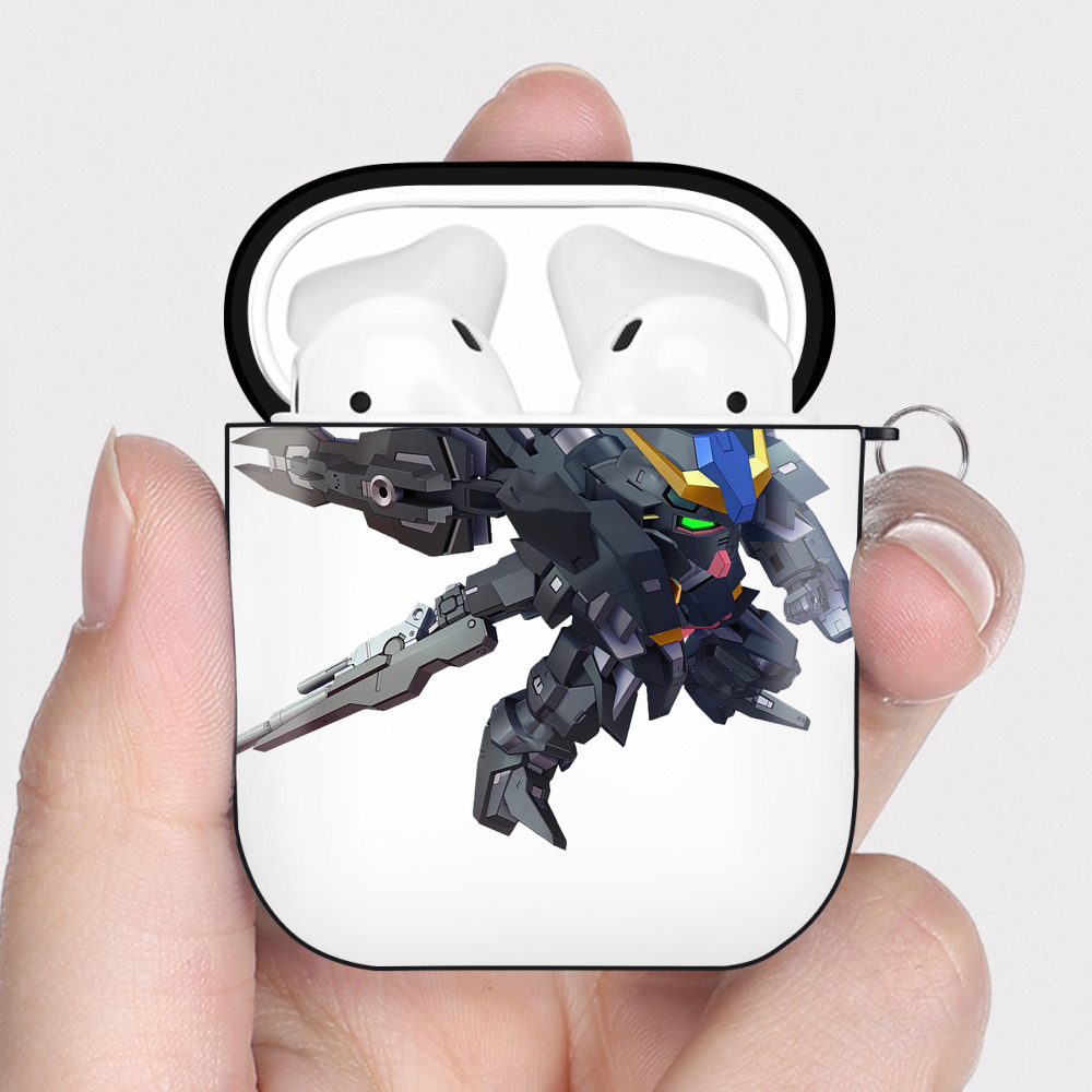 （画像用） 機動戦士ガンダム Mobile Suit Gundam AirPods 第2世代保護ケース ハードシェル ブラック 耐衝撃・防指紋・カラビナ付き