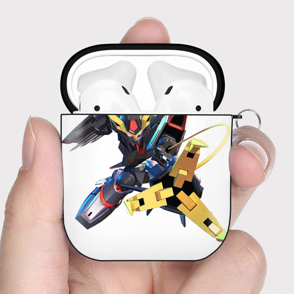（画像用） 機動戦士ガンダム Mobile Suit Gundam AirPods 第2世代保護ケース ハードシェル ブラック 耐衝撃・防指紋・カラビナ付き