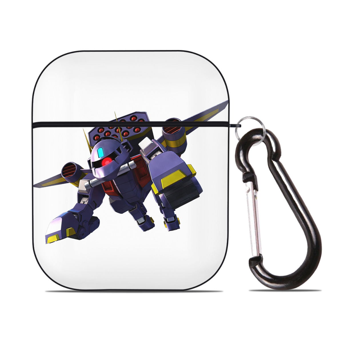 （画像用） 機動戦士ガンダム Mobile Suit Gundam AirPods 第2世代保護ケース ハードシェル ブラック 耐衝撃・防指紋・カラビナ付き