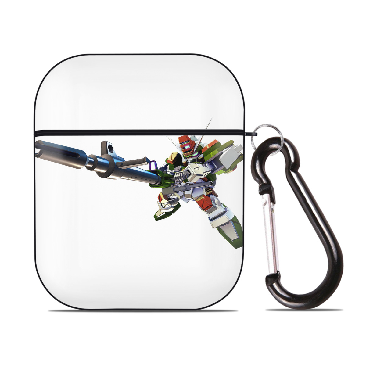 （画像用） 機動戦士ガンダム Mobile Suit Gundam AirPods 第2世代保護ケース ハードシェル ブラック 耐衝撃・防指紋・カラビナ付き