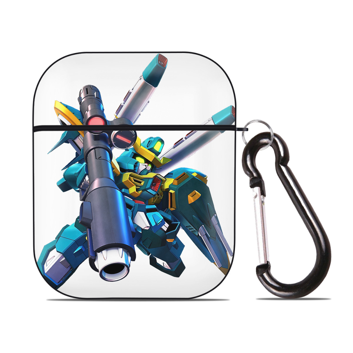 （画像用） 機動戦士ガンダム Mobile Suit Gundam AirPods 第2世代保護ケース ハードシェル ブラック 耐衝撃・防指紋・カラビナ付き