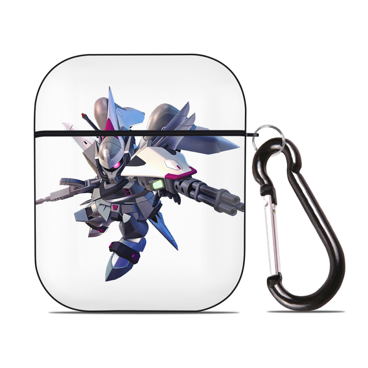 （画像用） 機動戦士ガンダム Mobile Suit Gundam AirPods 第2世代保護ケース ハードシェル ブラック 耐衝撃・防指紋・カラビナ付き