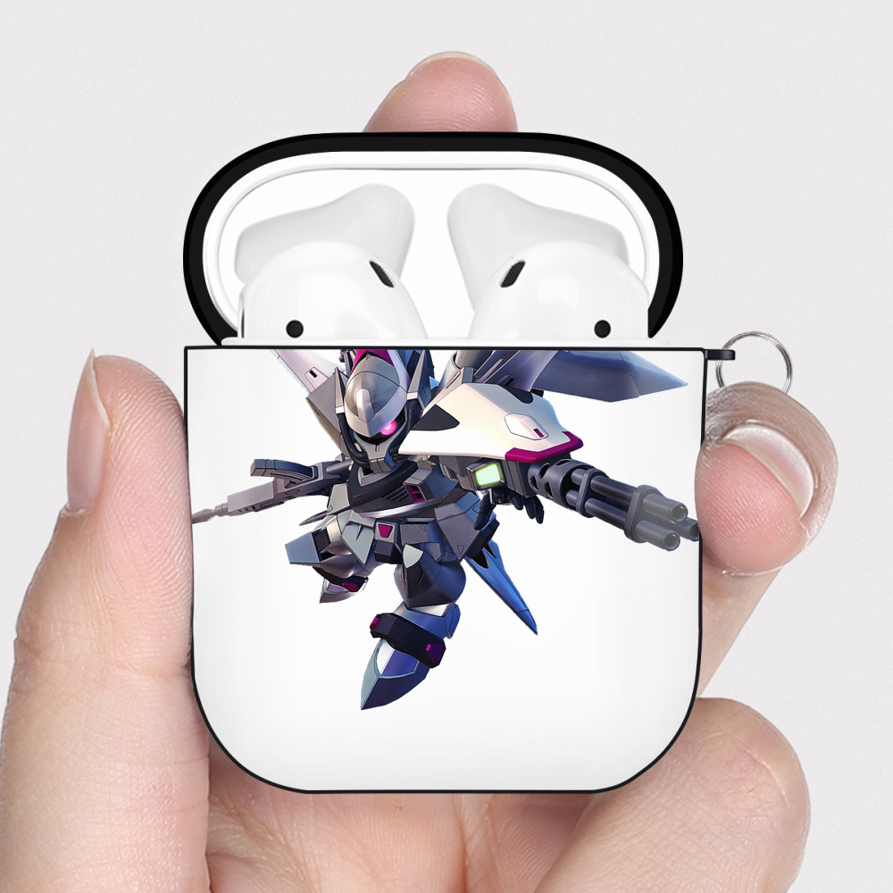 （画像用） 機動戦士ガンダム Mobile Suit Gundam AirPods 第2世代保護ケース ハードシェル ブラック 耐衝撃・防指紋・カラビナ付き