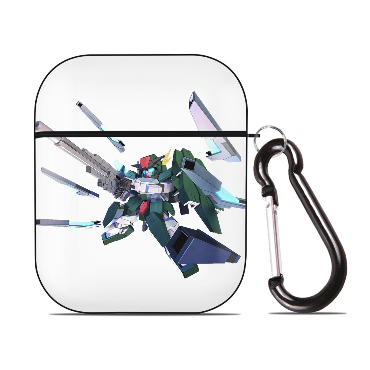 （画像用） 機動戦士ガンダム Mobile Suit Gundam AirPods 第2世代保護ケース ハードシェル ブラック 耐衝撃・防指紋・カラビナ付き