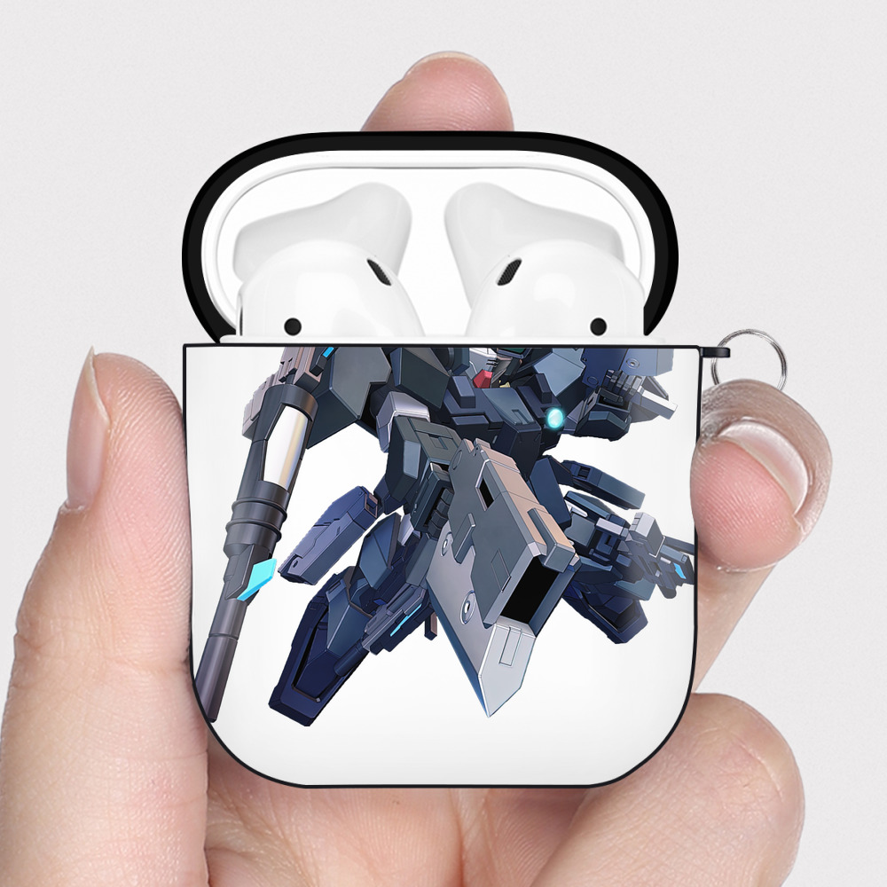 （画像用） 機動戦士ガンダム Mobile Suit Gundam AirPods 第2世代保護ケース ハードシェル ブラック 耐衝撃・防指紋・カラビナ付き