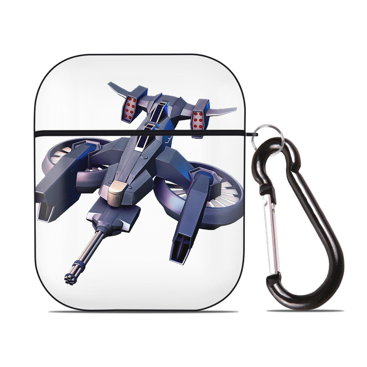 （画像用） 機動戦士ガンダム Mobile Suit Gundam AirPods 第2世代保護ケース ハードシェル ブラック 耐衝撃・防指紋・カラビナ付き