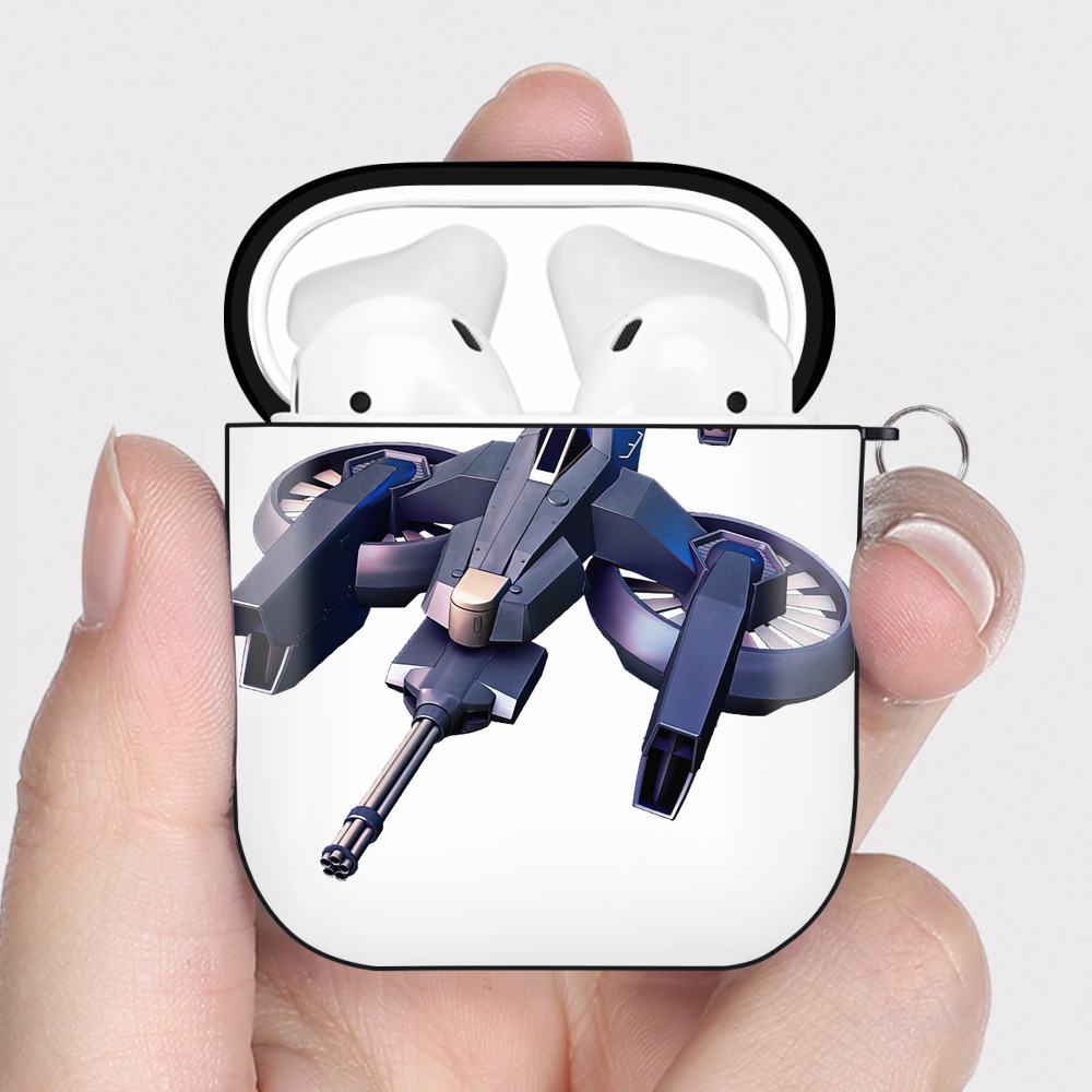 （画像用） 機動戦士ガンダム Mobile Suit Gundam AirPods 第2世代保護ケース ハードシェル ブラック 耐衝撃・防指紋・カラビナ付き