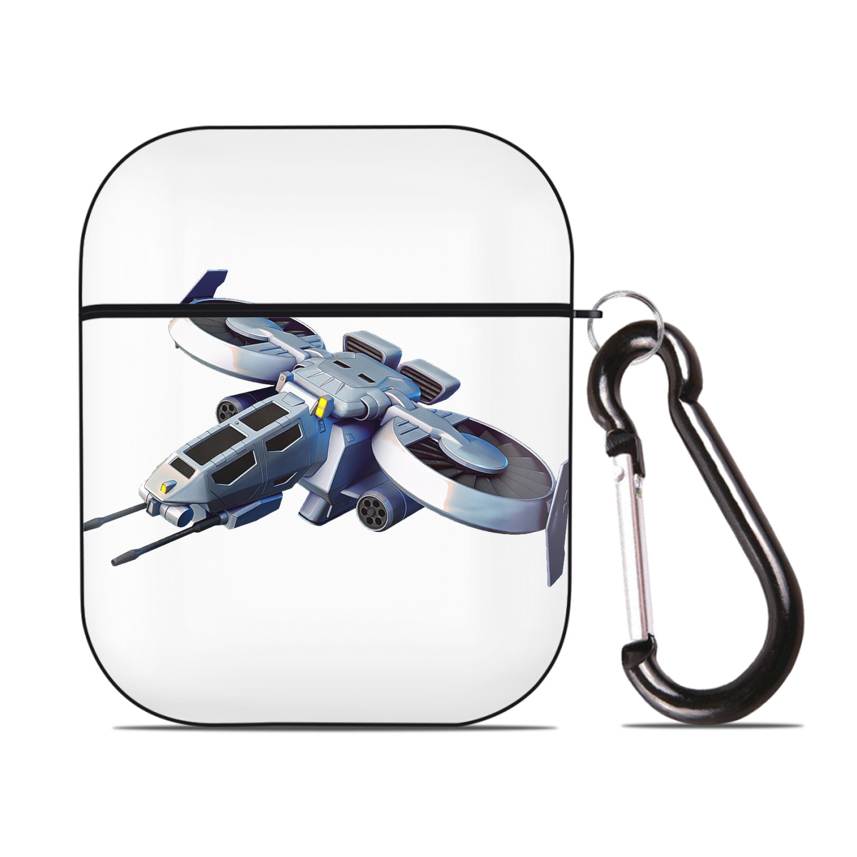（画像用） 機動戦士ガンダム Mobile Suit Gundam AirPods 第2世代保護ケース ハードシェル ブラック 耐衝撃・防指紋・カラビナ付き