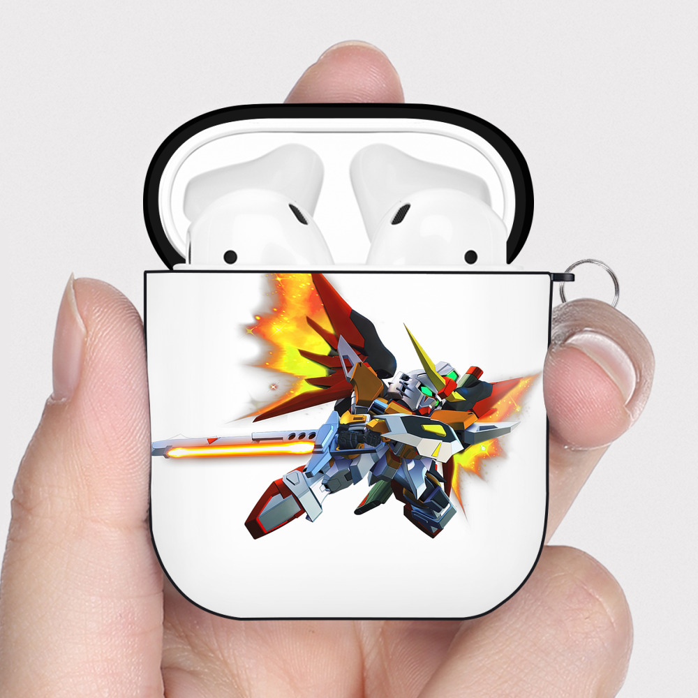 （画像用） 機動戦士ガンダム Mobile Suit Gundam AirPods 第2世代保護ケース ハードシェル ブラック 耐衝撃・防指紋・カラビナ付き