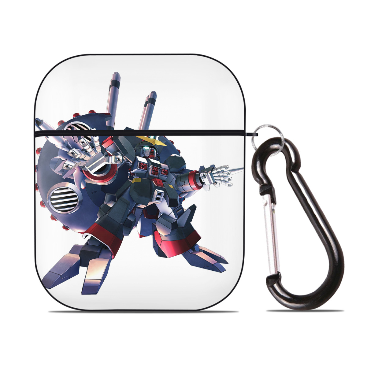 （画像用） 機動戦士ガンダム Mobile Suit Gundam AirPods 第2世代保護ケース ハードシェル ブラック 耐衝撃・防指紋・カラビナ付き