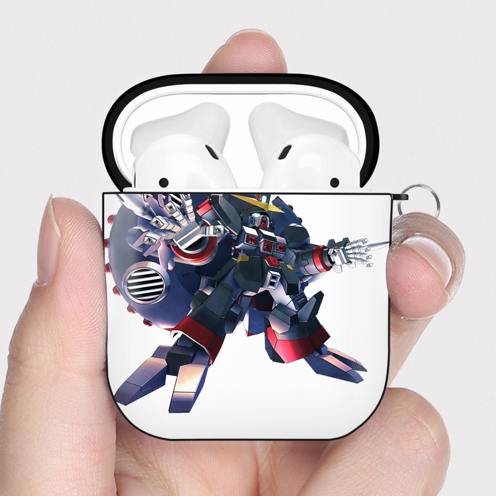 （画像用） 機動戦士ガンダム Mobile Suit Gundam AirPods 第2世代保護ケース ハードシェル ブラック 耐衝撃・防指紋・カラビナ付き