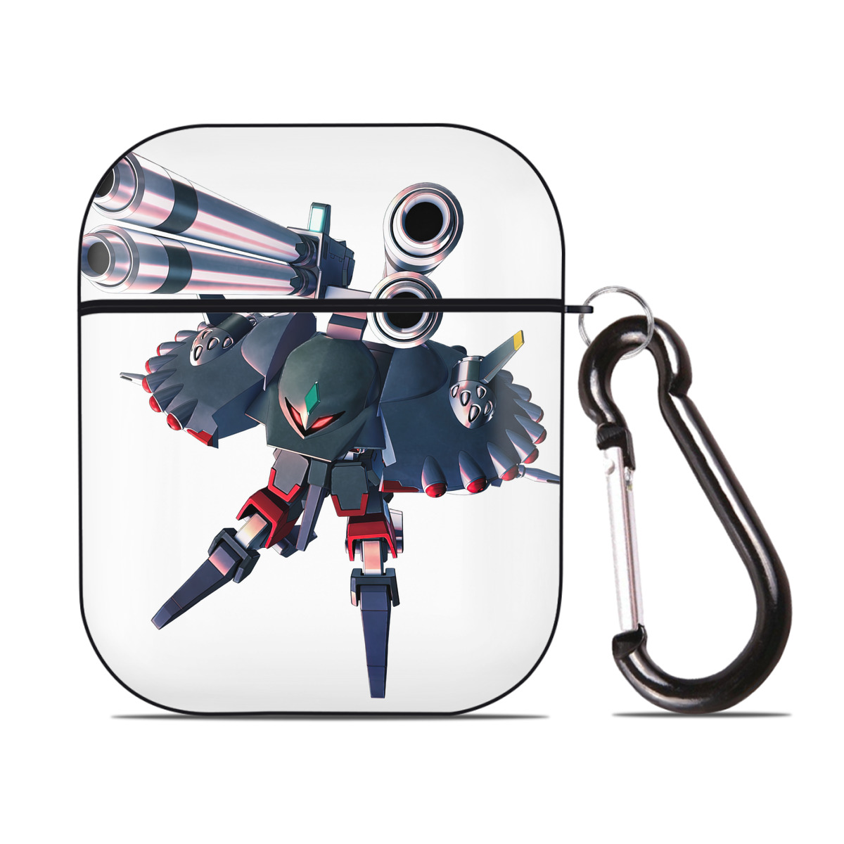 （画像用） 機動戦士ガンダム Mobile Suit Gundam AirPods 第2世代保護ケース ハードシェル ブラック 耐衝撃・防指紋・カラビナ付き
