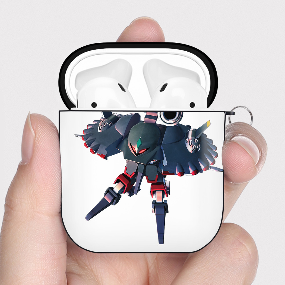（画像用） 機動戦士ガンダム Mobile Suit Gundam AirPods 第2世代保護ケース ハードシェル ブラック 耐衝撃・防指紋・カラビナ付き