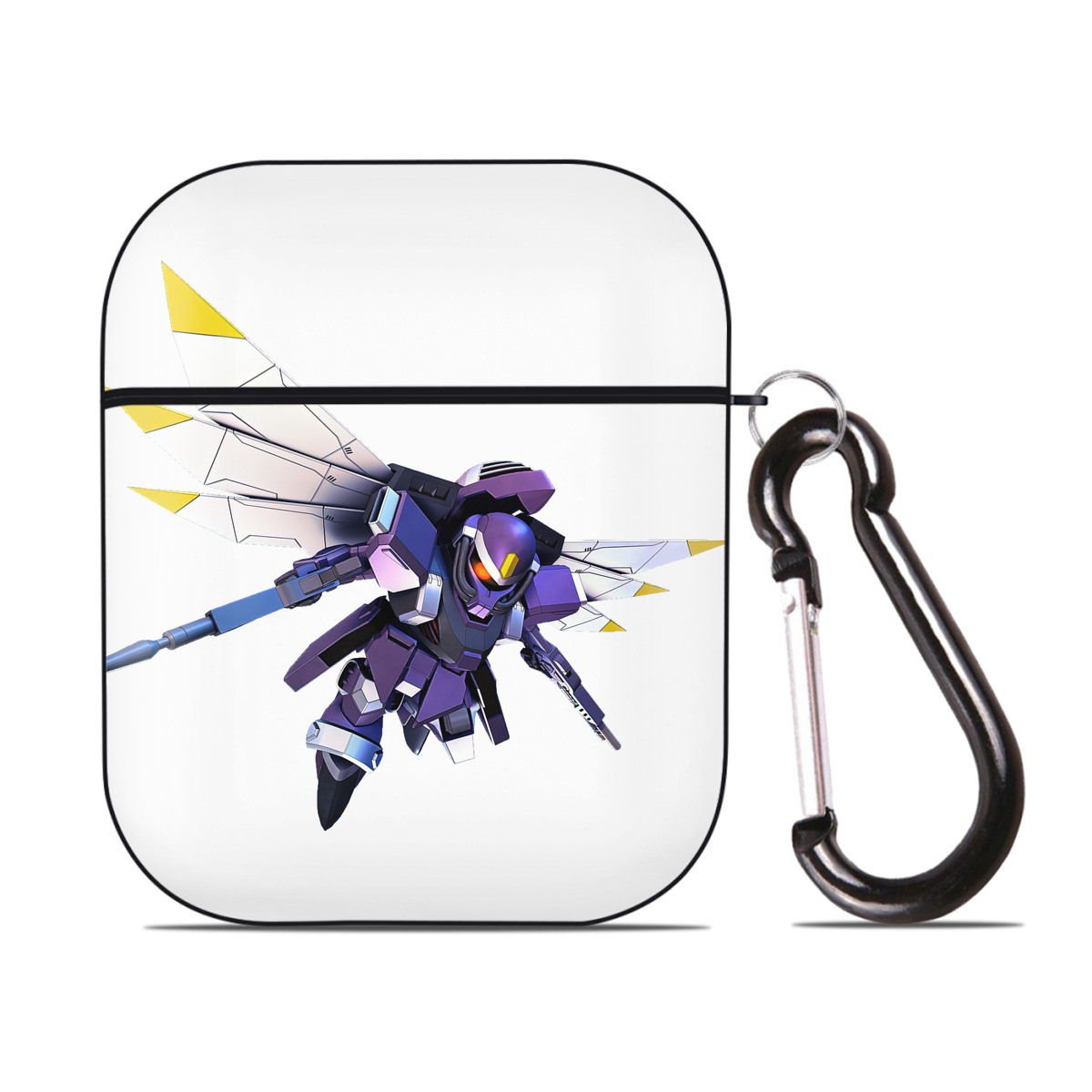 （画像用） 機動戦士ガンダム Mobile Suit Gundam AirPods 第2世代保護ケース ハードシェル ブラック 耐衝撃・防指紋・カラビナ付き