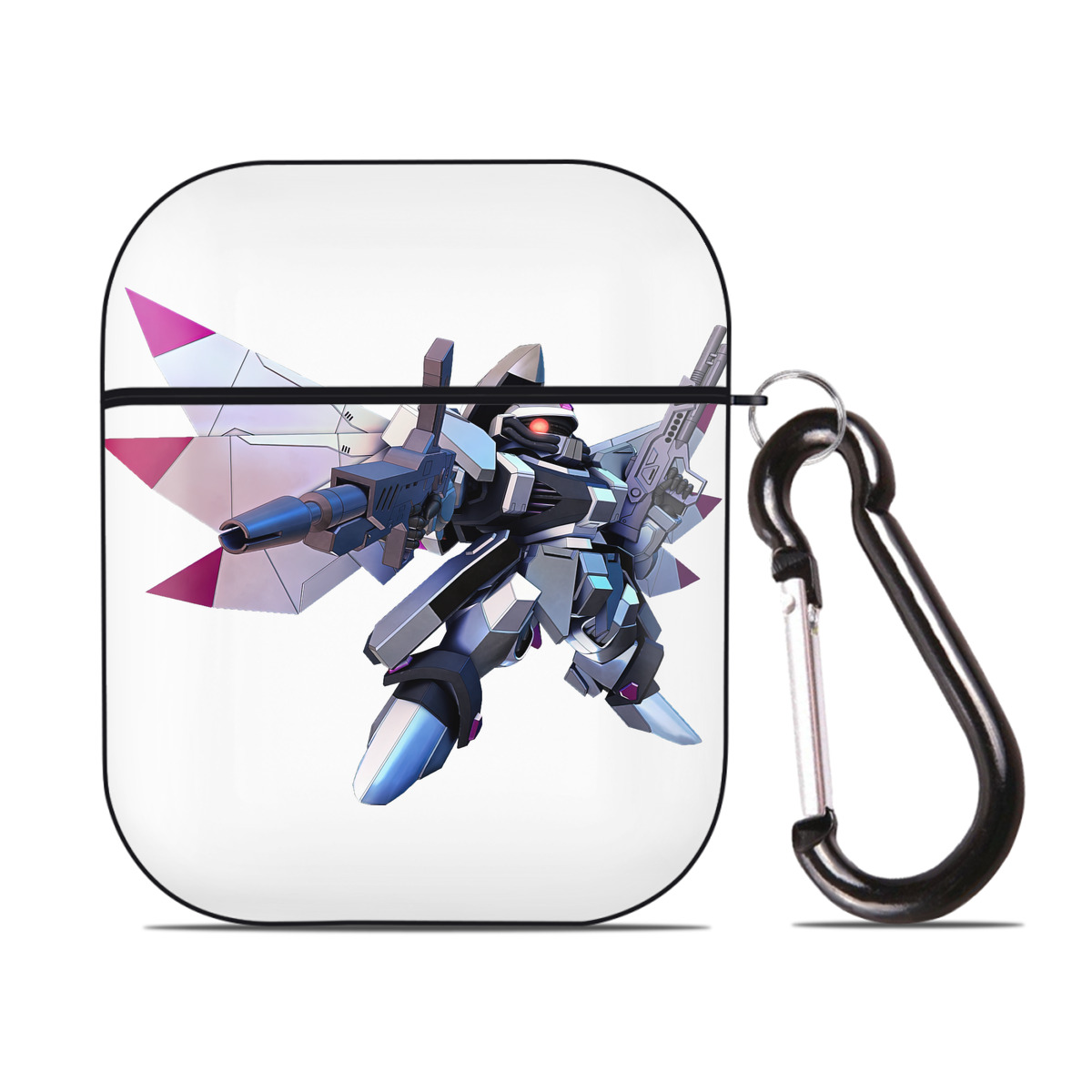 （画像用） 機動戦士ガンダム Mobile Suit Gundam AirPods 第2世代保護ケース ハードシェル ブラック 耐衝撃・防指紋・カラビナ付き
