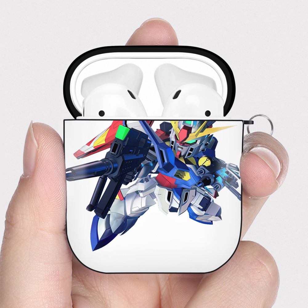 （画像用） 機動戦士ガンダム Mobile Suit Gundam AirPods 第2世代保護ケース ハードシェル ブラック 耐衝撃・防指紋・カラビナ付き