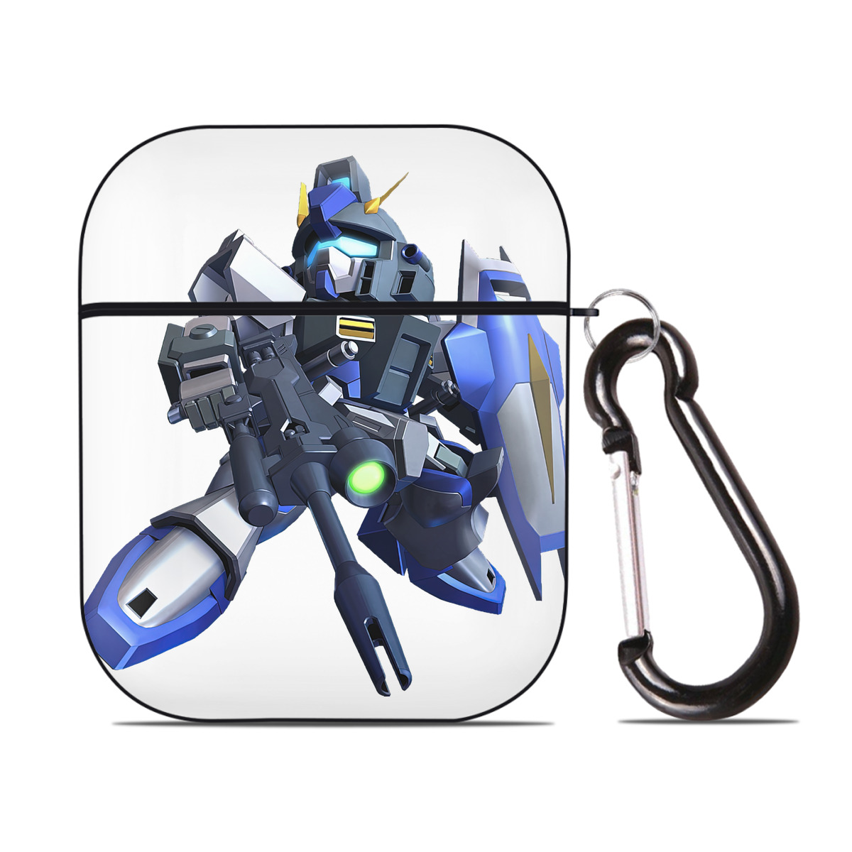 （画像用） 機動戦士ガンダム Mobile Suit Gundam AirPods 第2世代保護ケース ハードシェル ブラック 耐衝撃・防指紋・カラビナ付き