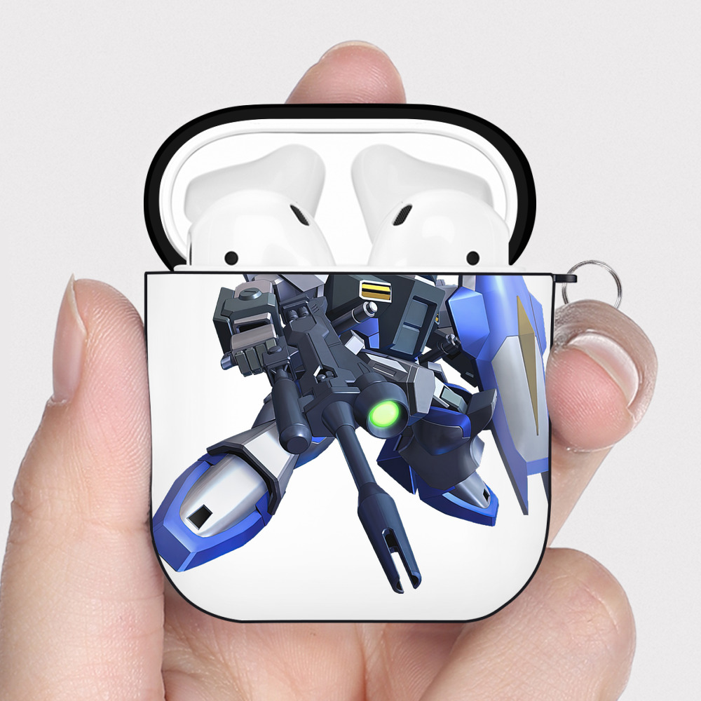 （画像用） 機動戦士ガンダム Mobile Suit Gundam AirPods 第2世代保護ケース ハードシェル ブラック 耐衝撃・防指紋・カラビナ付き
