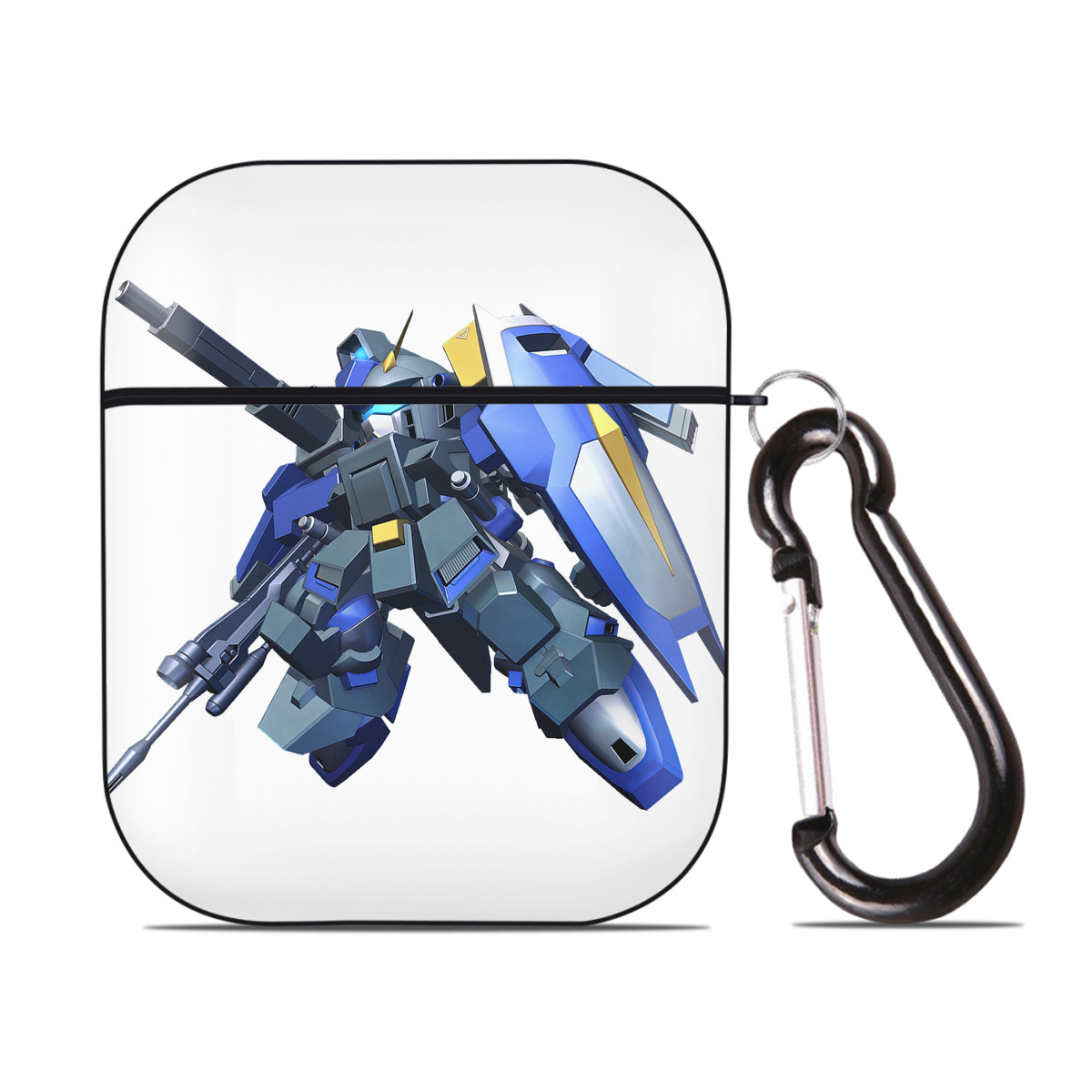 （画像用） 機動戦士ガンダム Mobile Suit Gundam AirPods 第2世代保護ケース ハードシェル ブラック 耐衝撃・防指紋・カラビナ付き