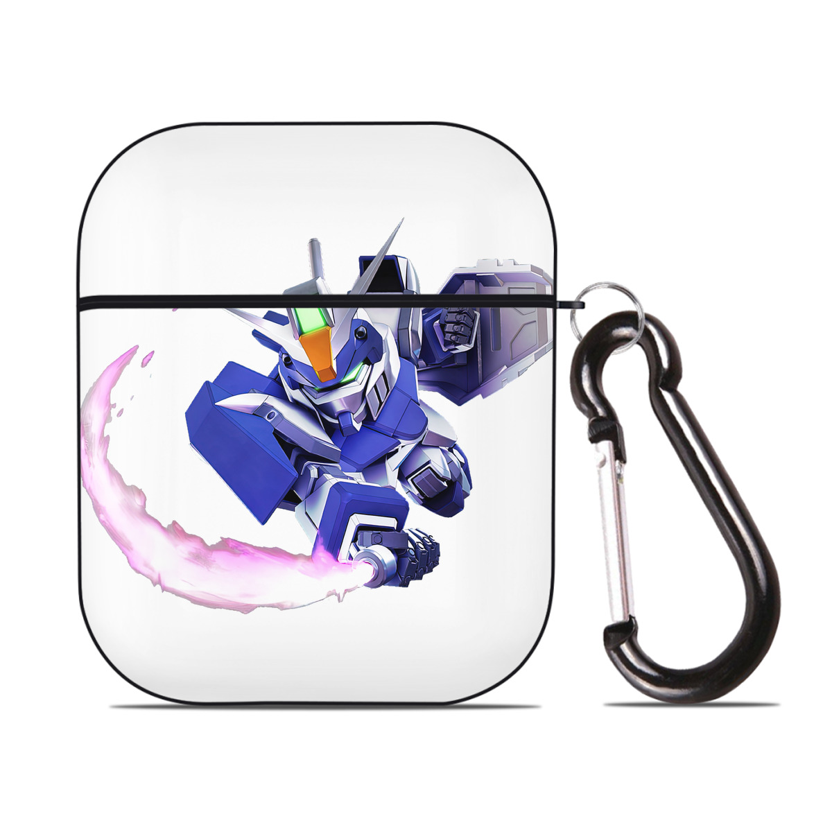 （画像用） 機動戦士ガンダム Mobile Suit Gundam AirPods 第2世代保護ケース ハードシェル ブラック 耐衝撃・防指紋・カラビナ付き