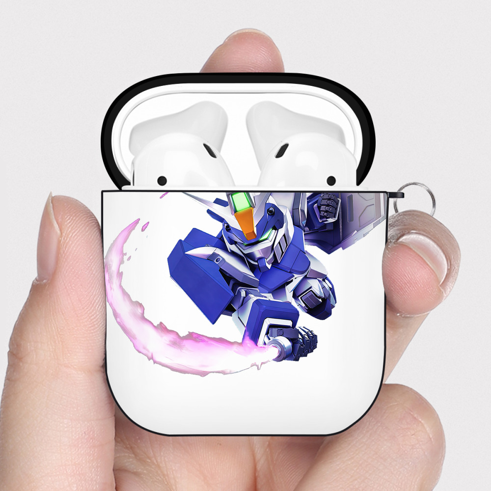 （画像用） 機動戦士ガンダム Mobile Suit Gundam AirPods 第2世代保護ケース ハードシェル ブラック 耐衝撃・防指紋・カラビナ付き