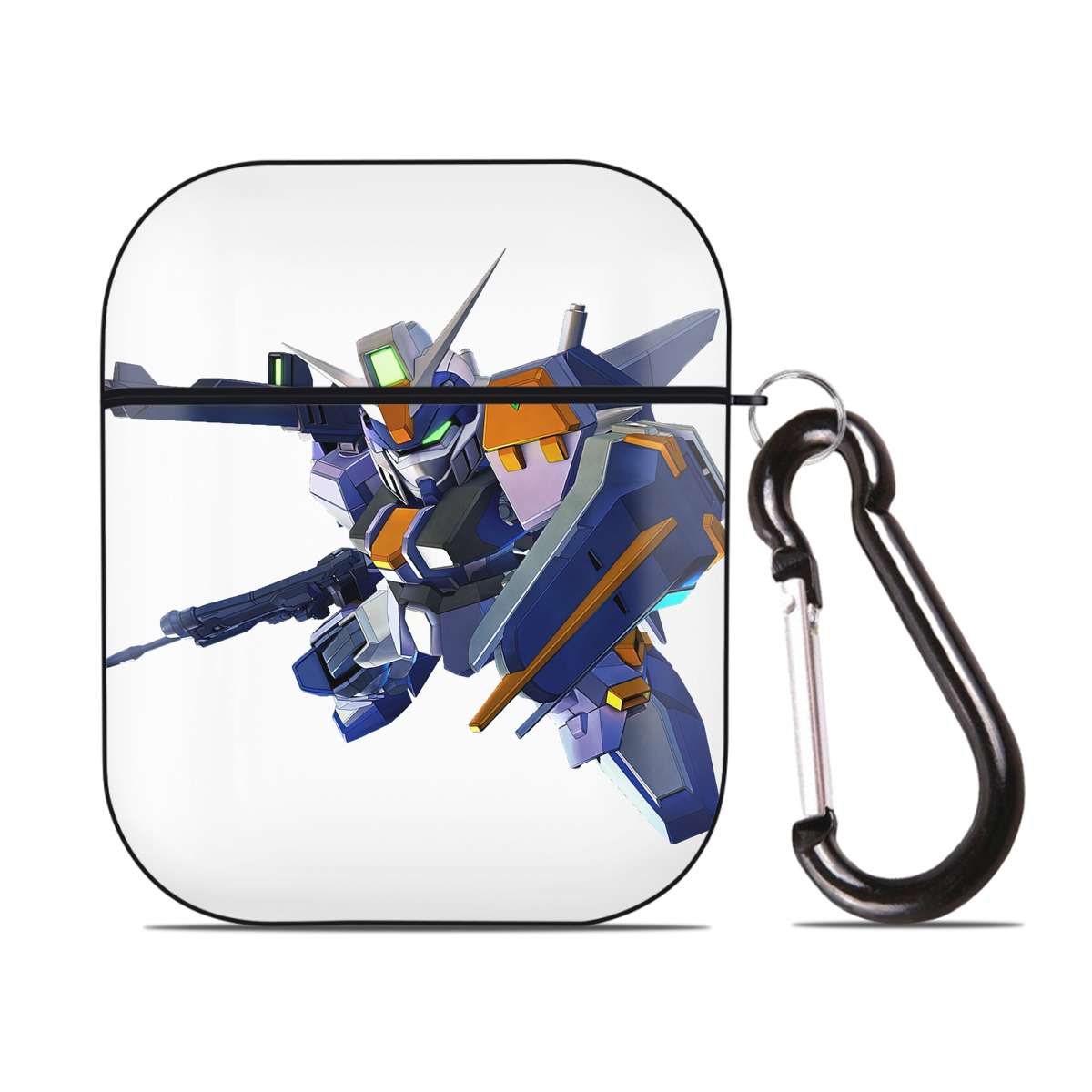 （画像用） 機動戦士ガンダム Mobile Suit Gundam AirPods 第2世代保護ケース ハードシェル ブラック 耐衝撃・防指紋・カラビナ付き