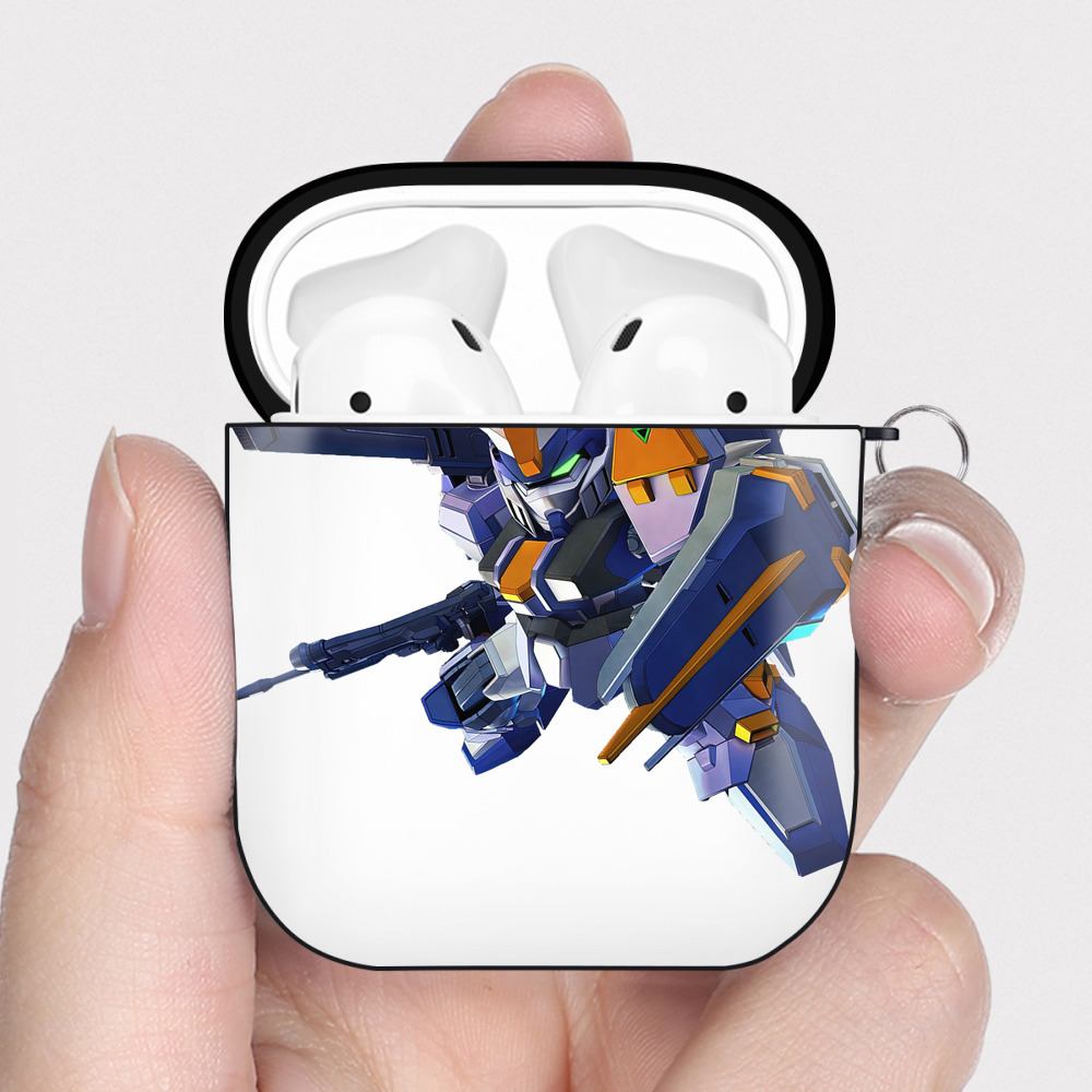 （画像用） 機動戦士ガンダム Mobile Suit Gundam AirPods 第2世代保護ケース ハードシェル ブラック 耐衝撃・防指紋・カラビナ付き