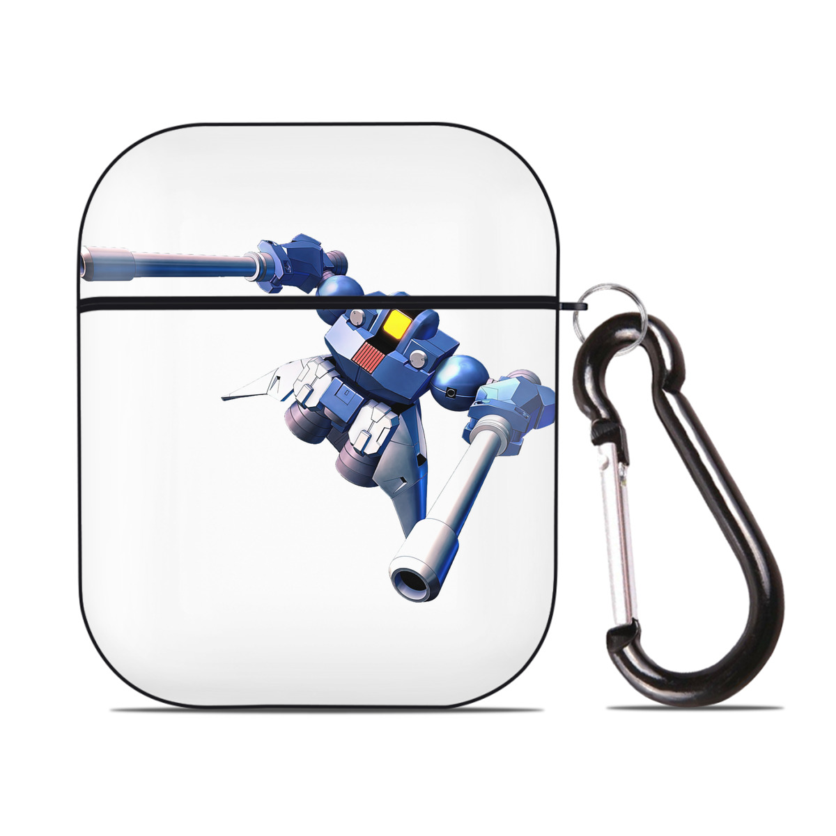 （画像用） 機動戦士ガンダム Mobile Suit Gundam AirPods 第2世代保護ケース ハードシェル ブラック 耐衝撃・防指紋・カラビナ付き
